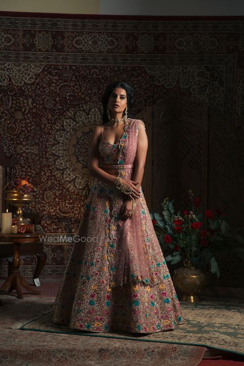 Light Pink Bridal Lehenga for Cocktail Designer Collection with